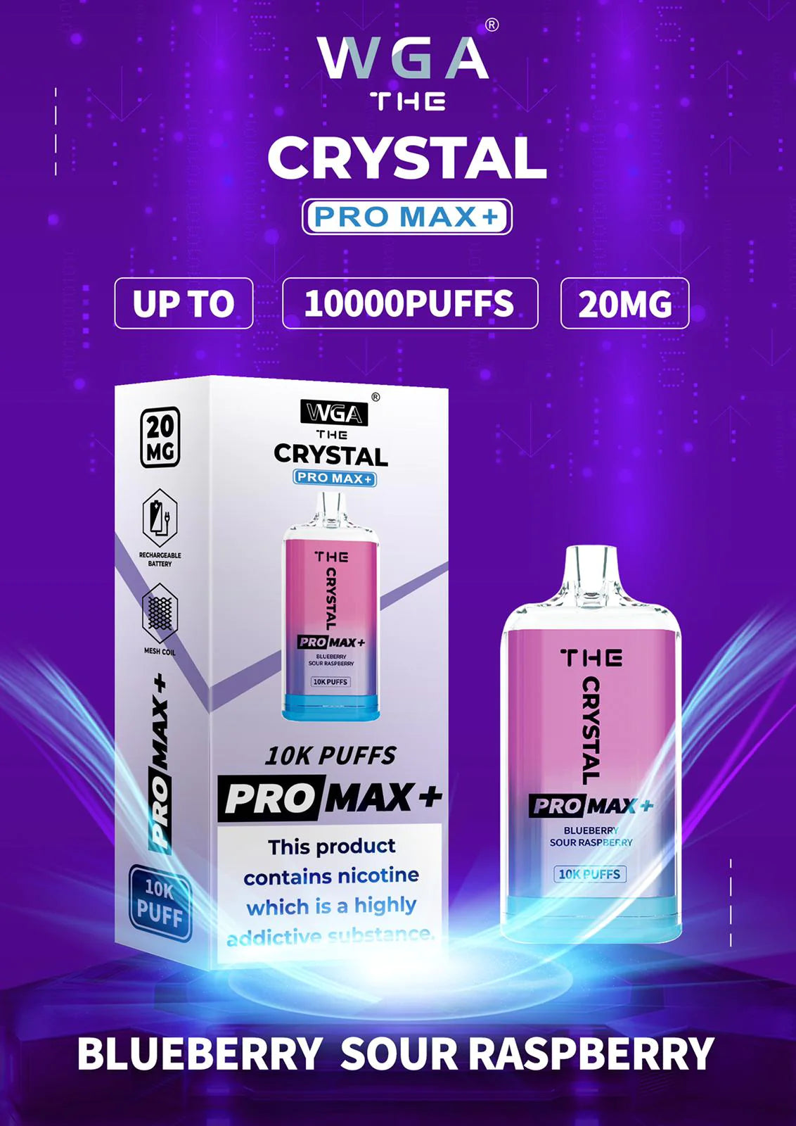 The Crystal Pro Max 10k 20mg [Full Box of 10]