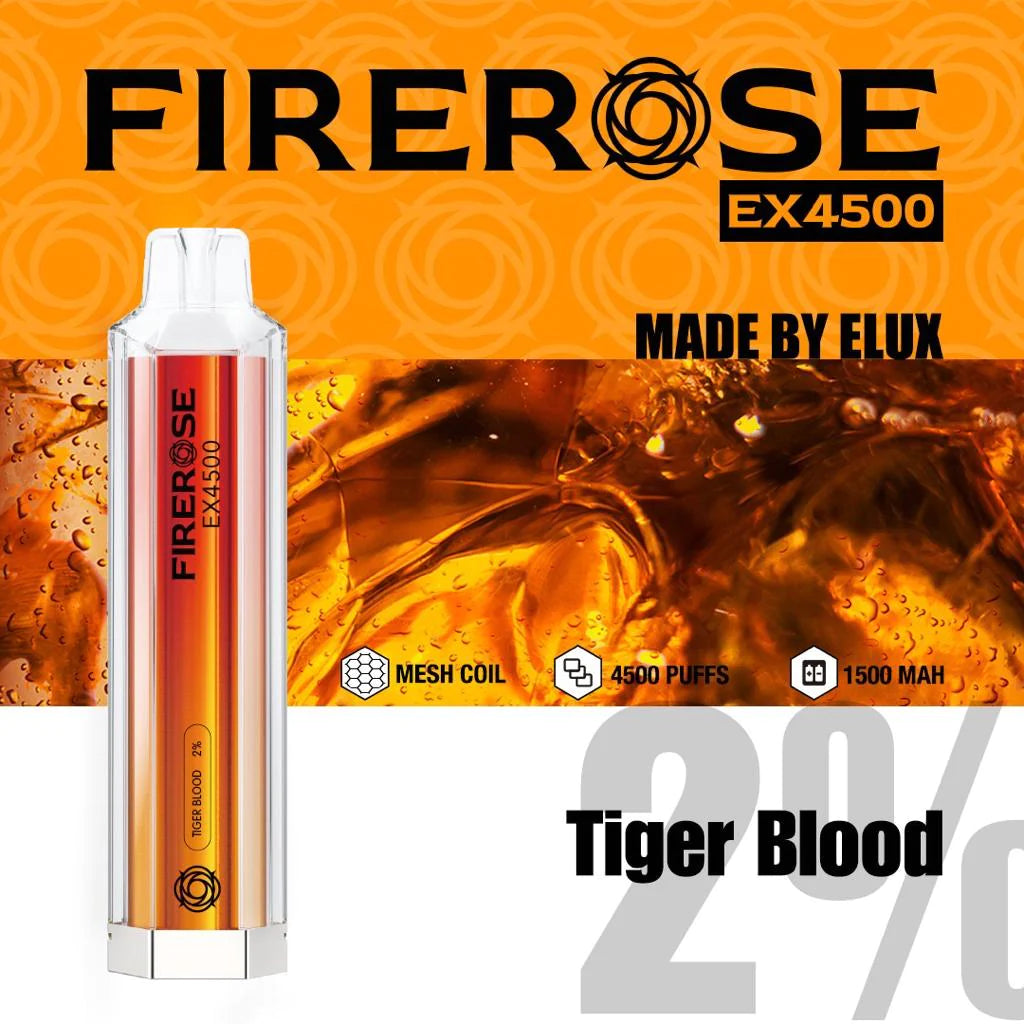 Fire-rose 4500 Puff 20mg [Full Box of 10]